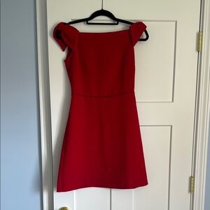 VINEYARD VINES red off the shoulder ponte dress with bows!